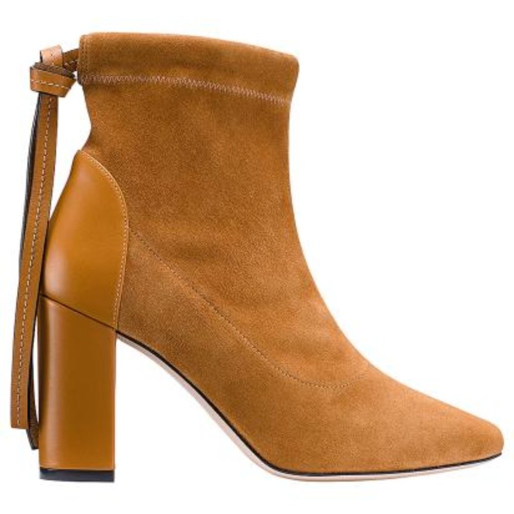 NEW STUART WEITZMAN The Wolfe Bootie In Bridle Caramel Suede size 8